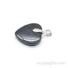 Moda Popular joyería hematites negro en forma de corazón colgante